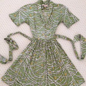 New Mara Hoffman print silk dress with removable belt